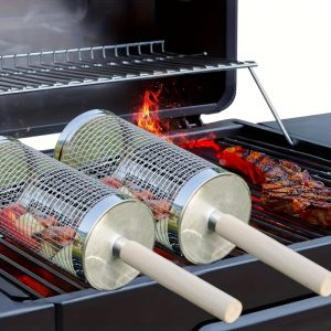 Cage de barbecue en acier inoxydable avec poignée détachable & sa fourchette