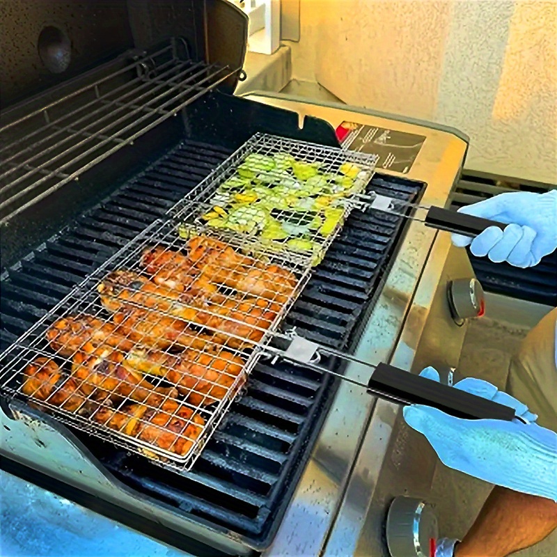 Panier à grill barbecue en acier inoxydable avec poignée – Image 2