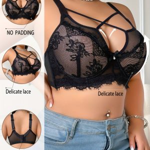Soutien gorge avec sous armature, rembourrage non amovible & motif floral
